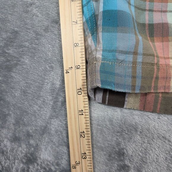Tommy Bahama Shorts Mens 38 Blue Tan Plaid Linen Blend Beachy Casual - Picture 8 of 8